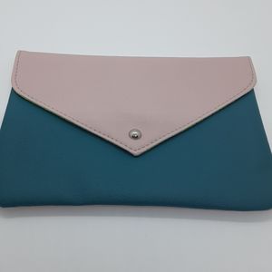 New ipsy Dark Green/Pink Envelope Makeup Bag
